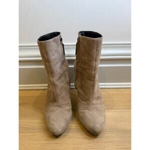 SCHUTZ - Taupe Suede Heel Bootie - US 6 / EU 37